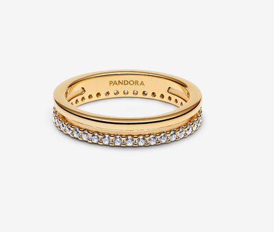 PANDORA™ 14K Gold Plated Double Band Ring