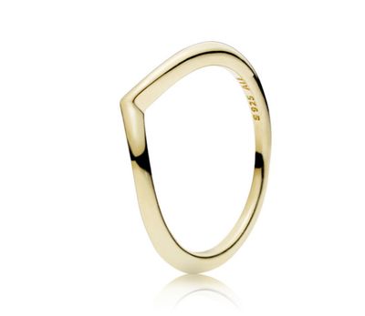 PANDORA™ 14k Gold Shine Wishbone Ring