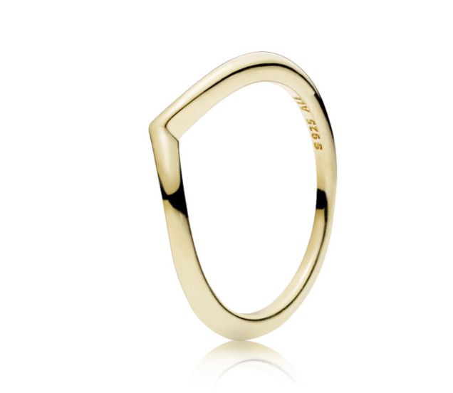 PANDORA™ 14k Gold Shine Wishbone Ring