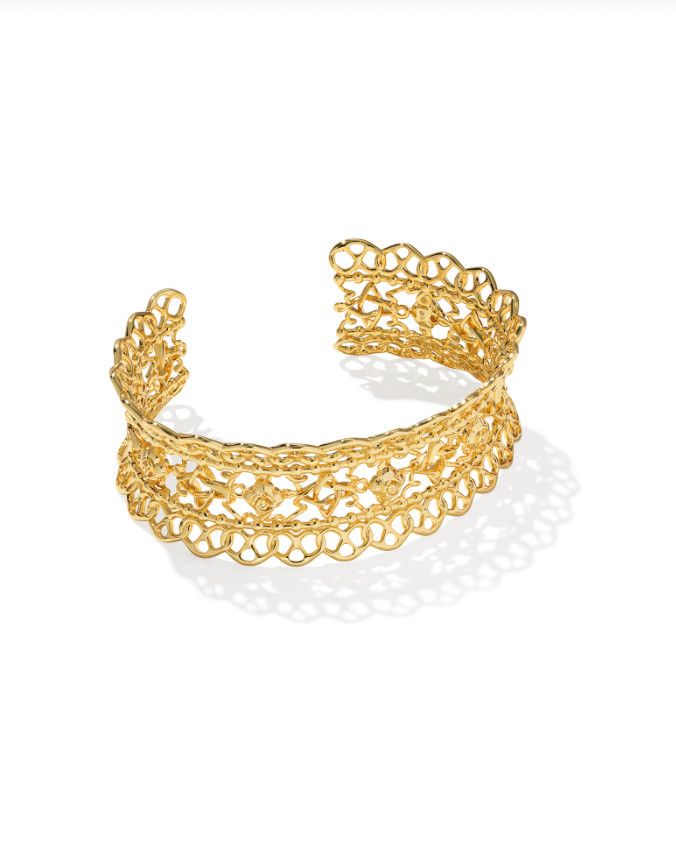 The Krista Lace Cuff Bracelet, Color: Gold