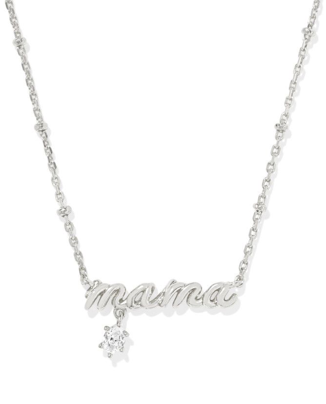 The Mama Crystal Pendant Necklace, Color: Silver