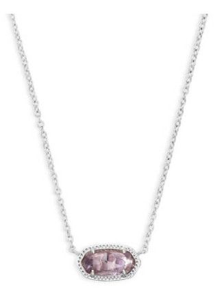 The Elisa Pendant Necklace in Purple Amethyst, Color: Silver