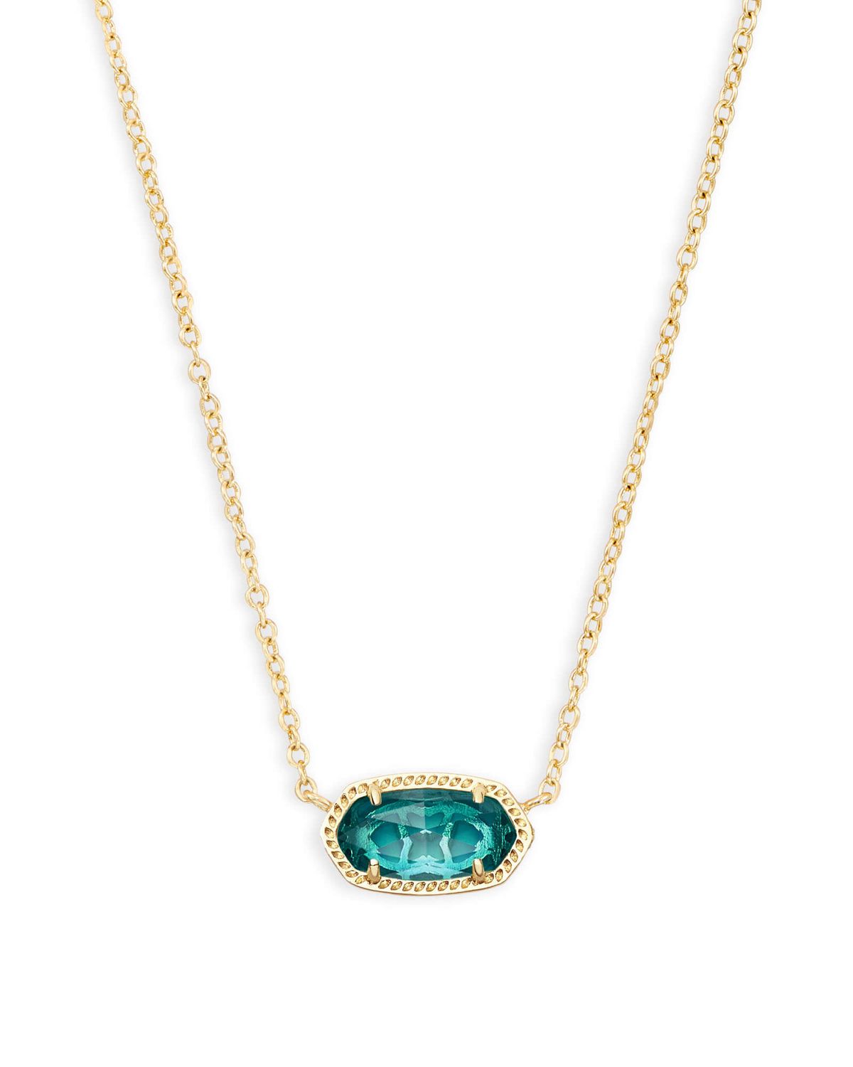 The Elisa Pendant Necklace in London Blue, Color: Gold