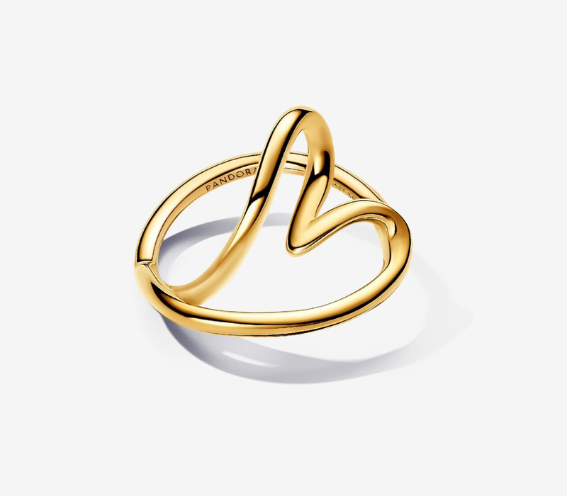 PANDORA™ Organically Shaped 14K Gold Plated Heart Ring