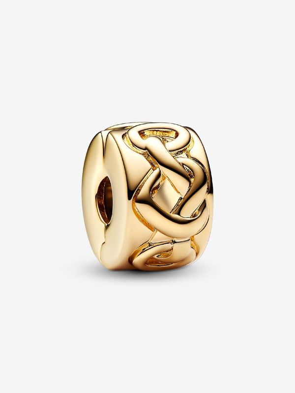 PANDORA™ Knotted Hearts 14K Gold Plated Clip Charm