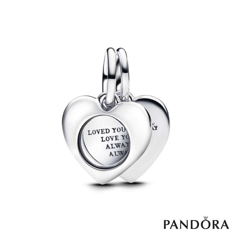 PANDORA™ Engravable Heart Magnifying Glass Double Dangle Charm