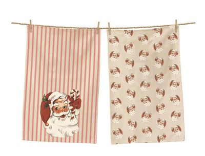 Vintage Santa Dishtowel Set of 2