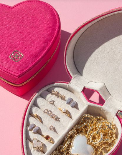 The Heart Jewelry Case, Color: Dark Pink