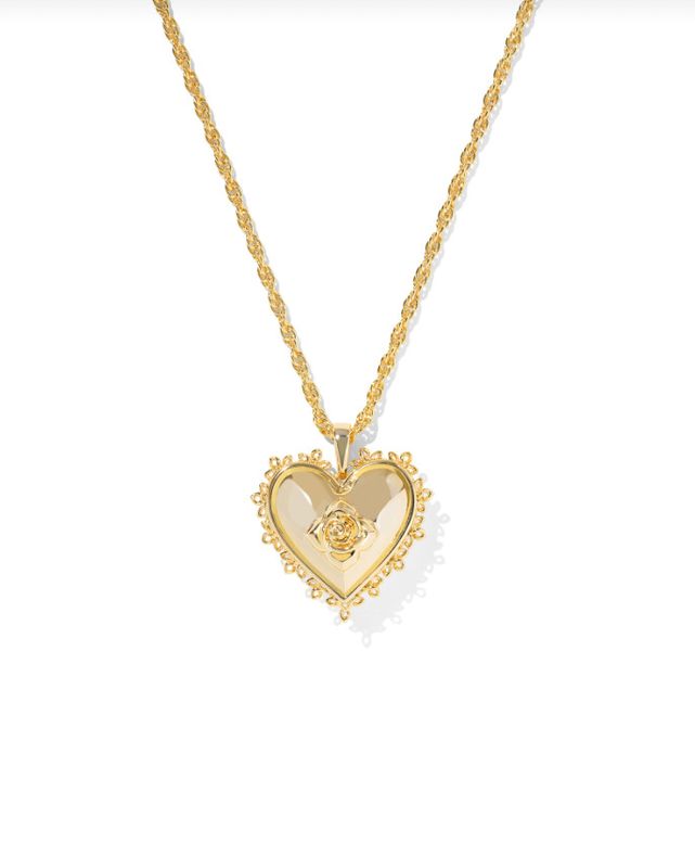 The Mallory Rose Locket Necklace in Gold