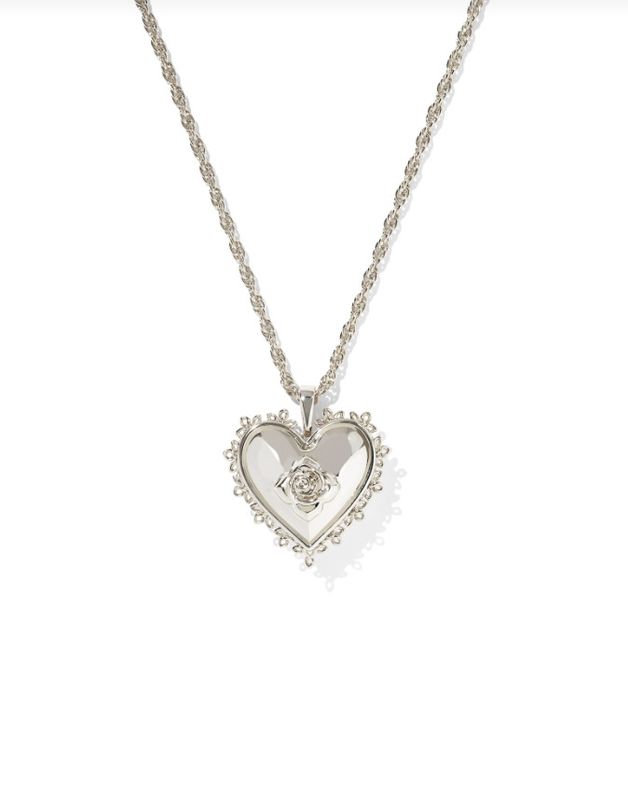 The Mallory Rose Locket Necklace in Silver