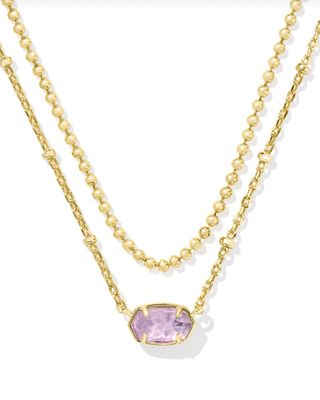 The Emilie Multistrand Necklace Gold Amethyst