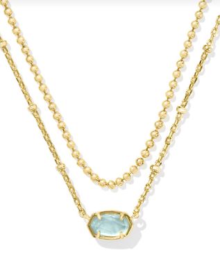 The Emilie Multistrand Necklace in Gold Light Blue Illusion