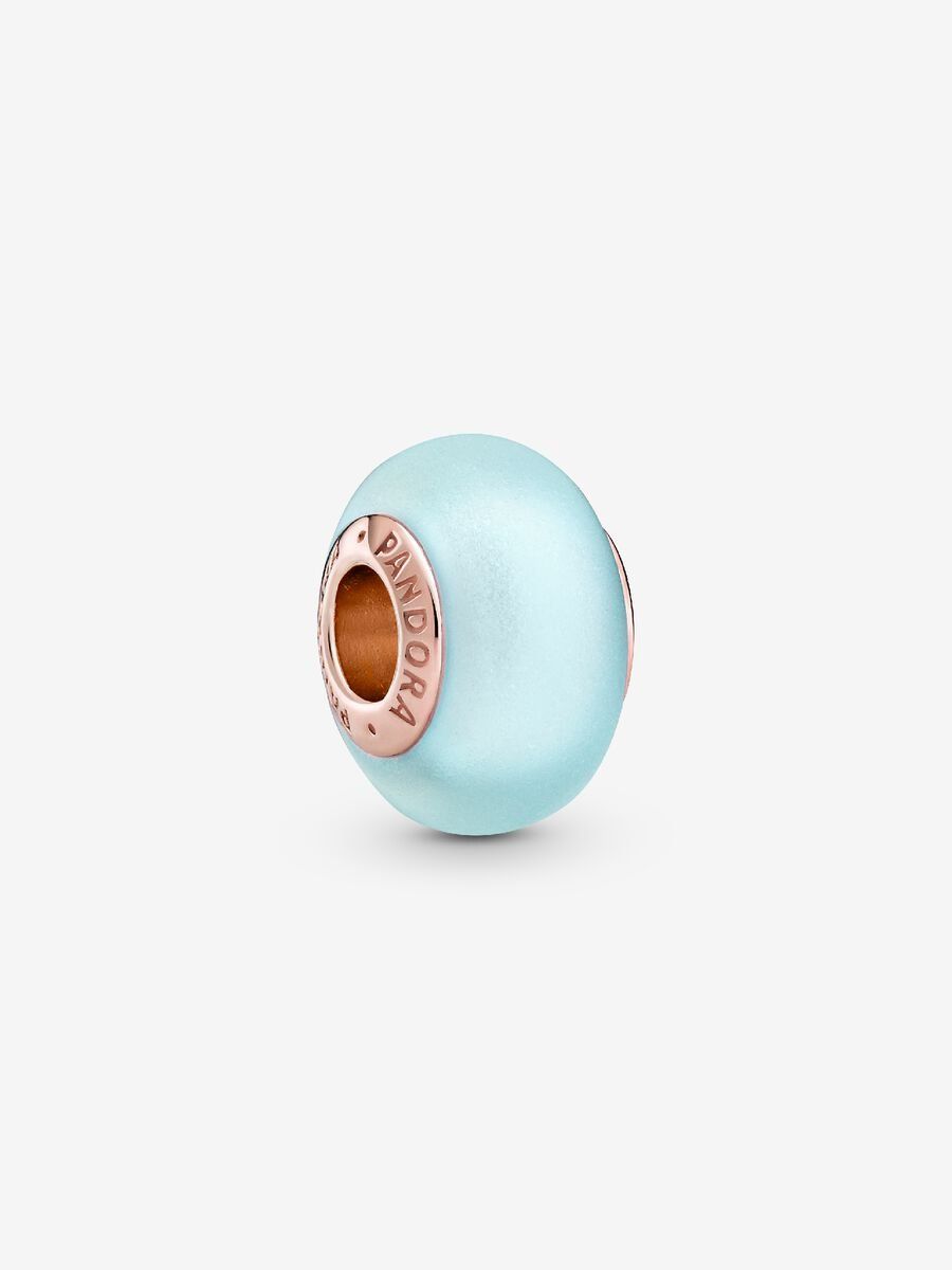 PANDORA™ Matte Blue Murano Glass 14K Rose Gold Charm