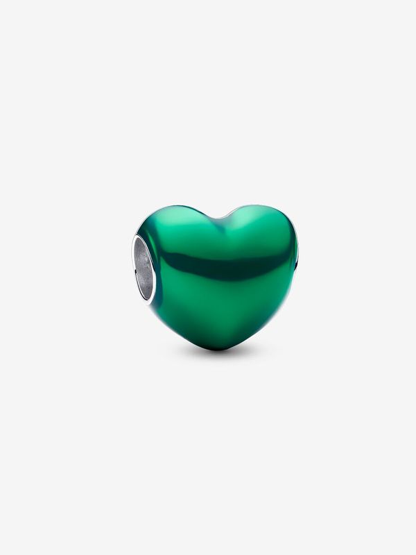 PANDORA™ Metallic Green Heart Charm