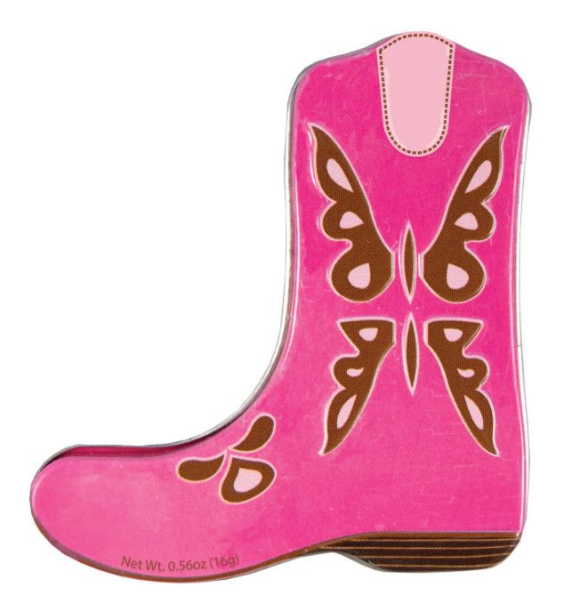 Cowboy Boot Mint Tins, Color: Pink Butterfly