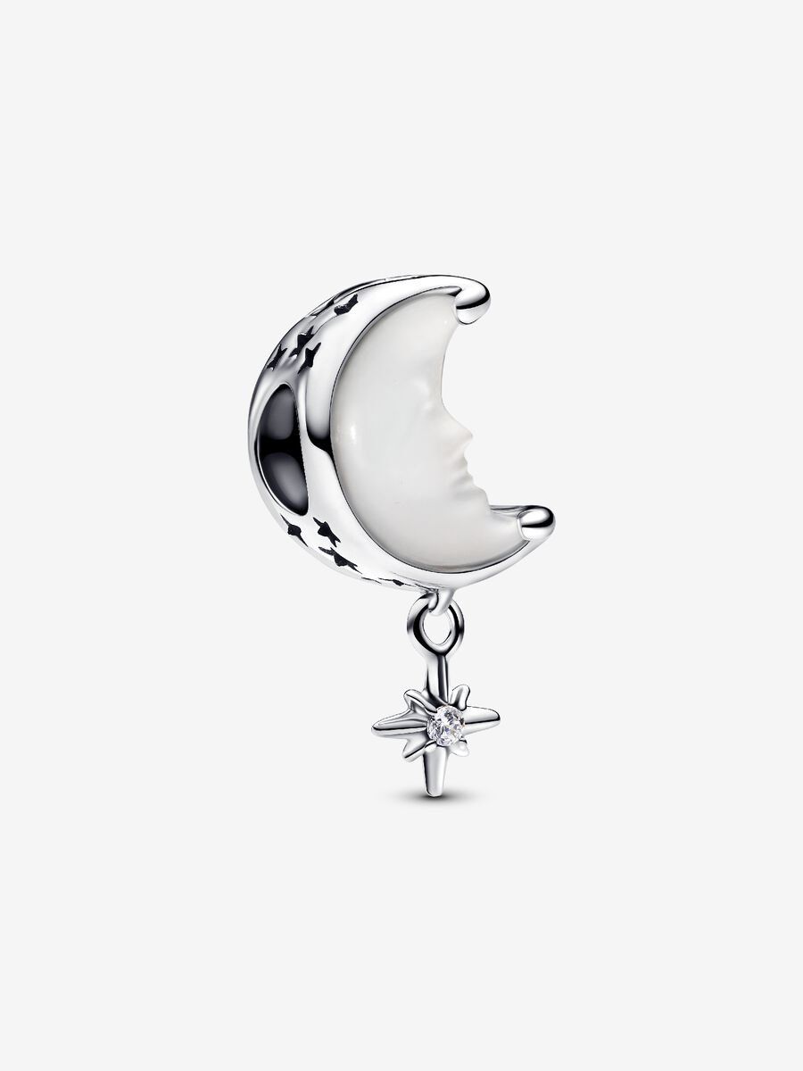 PANDORA™ Moon &amp; North Star Silver Charm