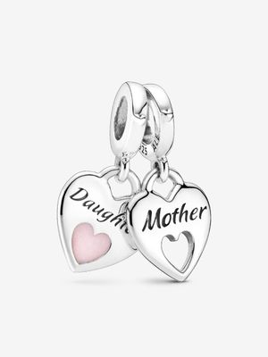 PANDORA™ Mother &amp; Daughter 2-Piece Heart Split Dangle Charm