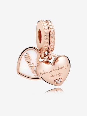 PANDORA™ Mother &amp; Daughter 14K Rose Gold 2-Piece Split Heart Dangle
