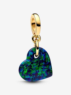 PANDORA™ Opalescent Green Heart Dangle Charm