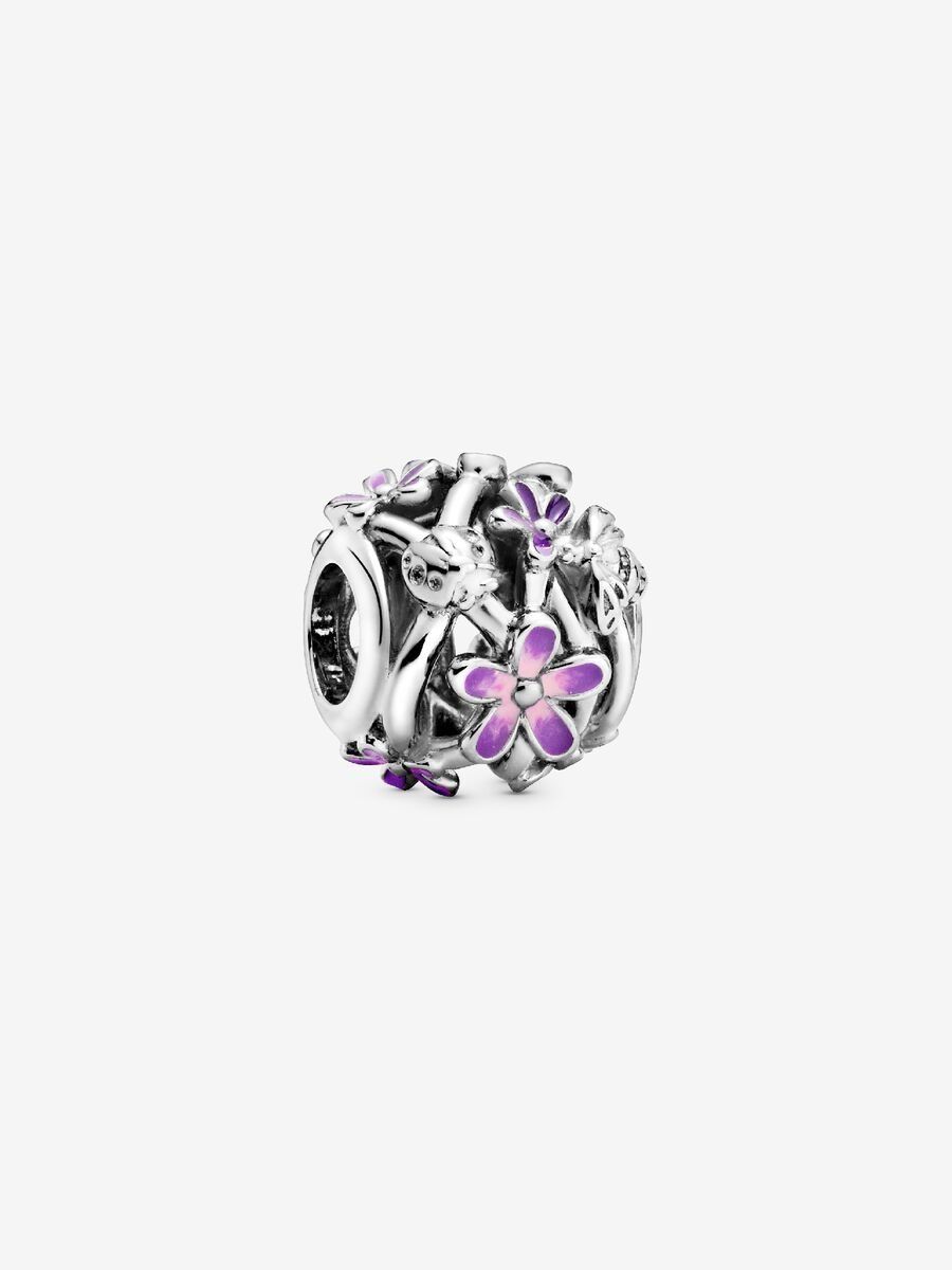 PANDORA™ Openwork Purple Daisy Charm