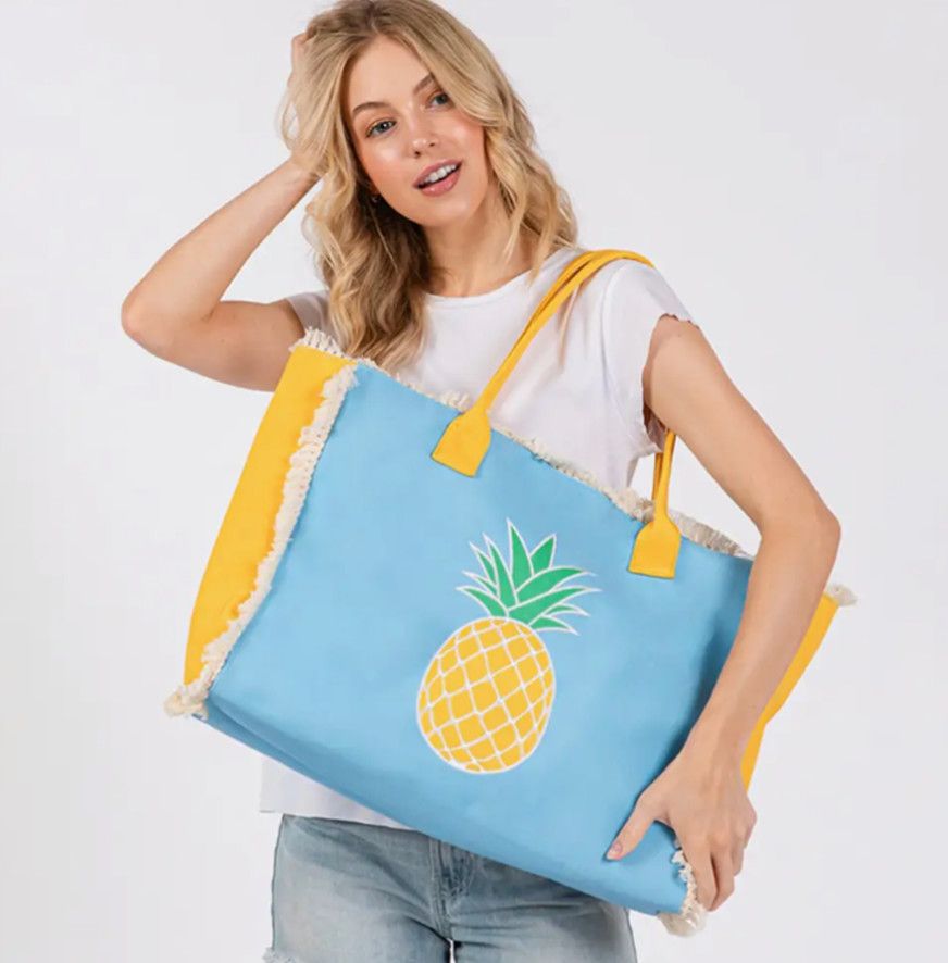 Pineapple Fringe Tote Bag