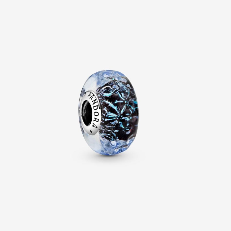 PANDORA™ Wavy Dark Blue Murano Glass Charm