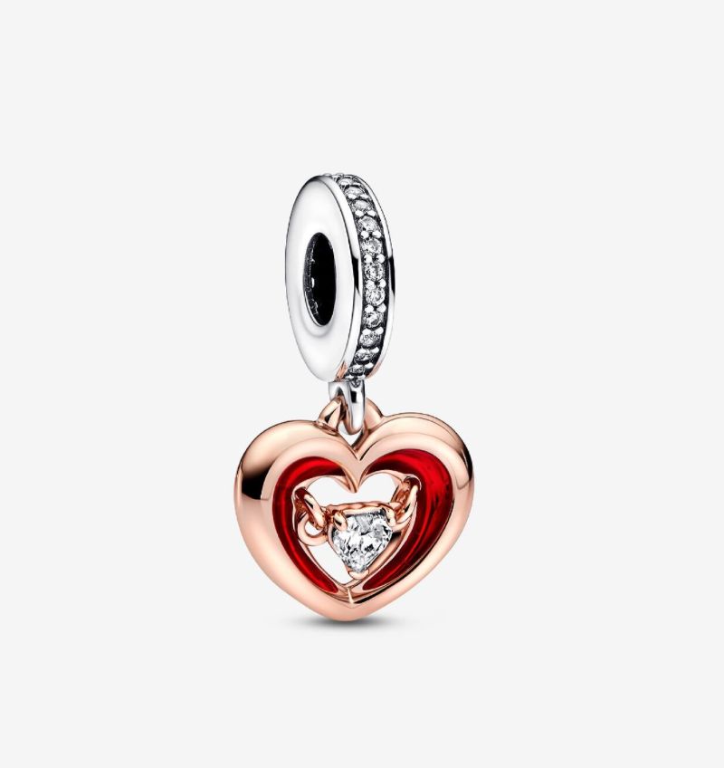 PANDORA™ Two-tone Radiant Heart Dangle Charm