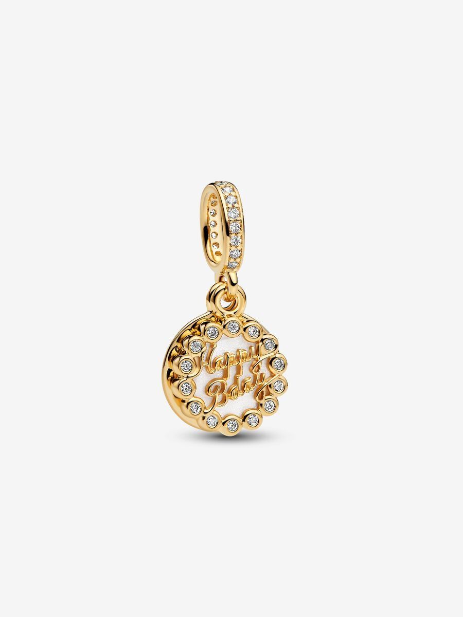 PANDORA™ Happy Birthday Cake 14k Gold Plated Dangle Charm
