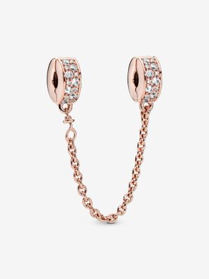 PANDORA™ Shining Elegance 14K Rose Gold Plated Pavé Safety Chain