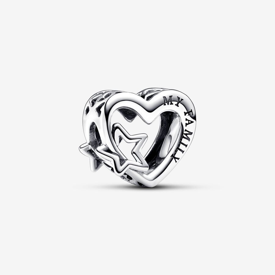 PANDORA™ Openwork Family Heart &amp; Star Charm