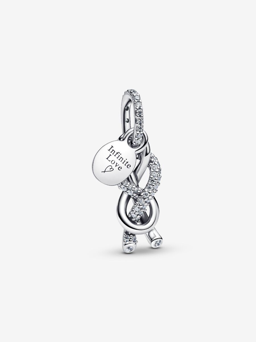 PANDORA™ Pavé Infinity Knot Dangle Charm