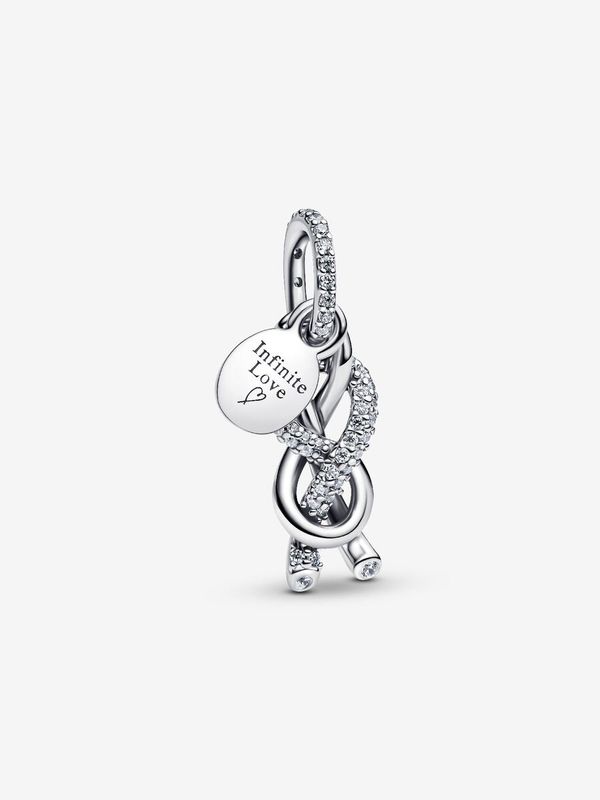 PANDORA™ Pavé Infinity Knot Dangle Charm