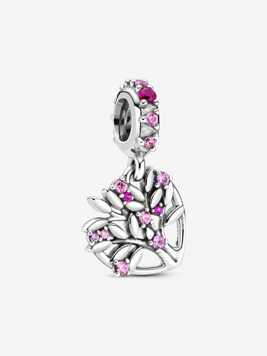 PANDORA™ Pink Heart Family Tree Dangle Charm