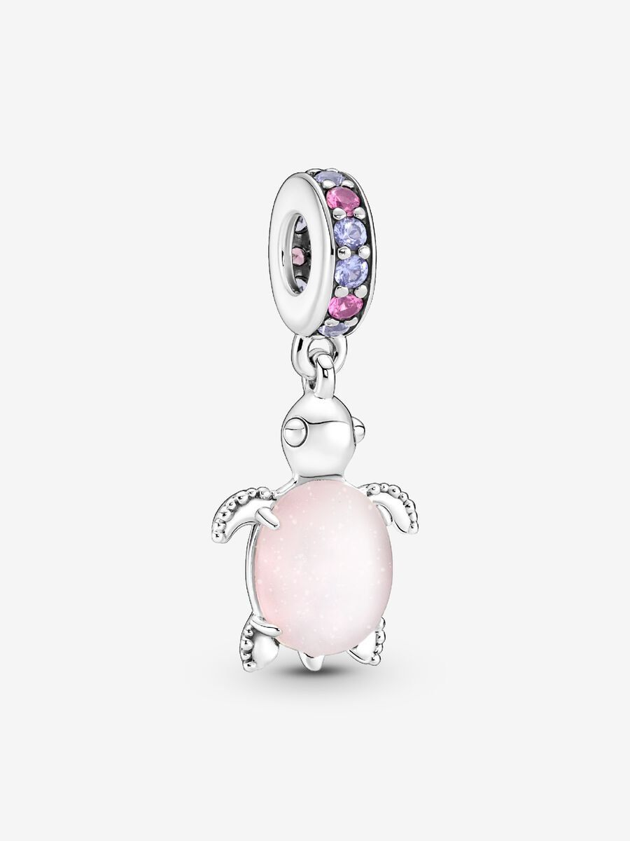 PANDORA™ Murano Glass Pink Sea Turtle Dangle Charm
