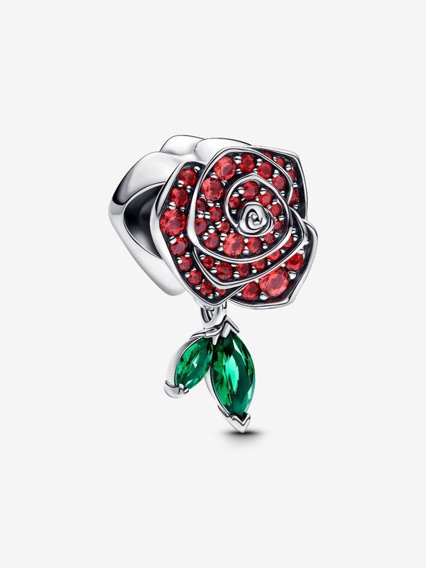 PANDORA™ Red Sparkling Rose in Bloom Charm