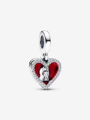 PANDORA™ Red Heart &amp; Keyhole Double Dangle Charm