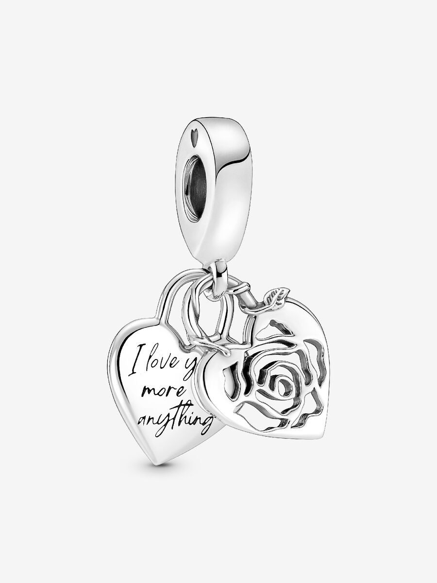 PANDORA™ Rose Heart Padlock Dangle Charm