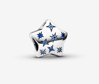 PANDORA™ Star Sterling Silver with Blue Crystals Charm