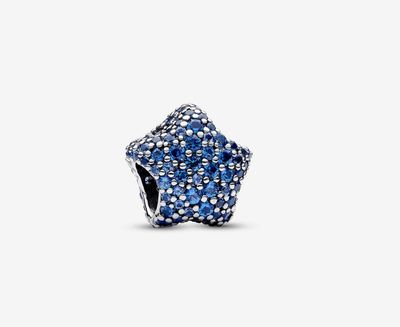 PANDORA™ Star Silver Charm with Blue Pave Crystals