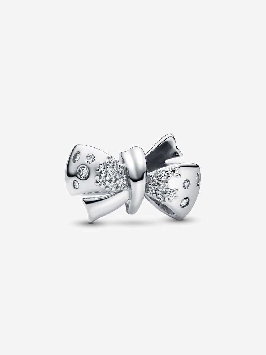 PANDORA™ Silver Sparkling Bow Charm