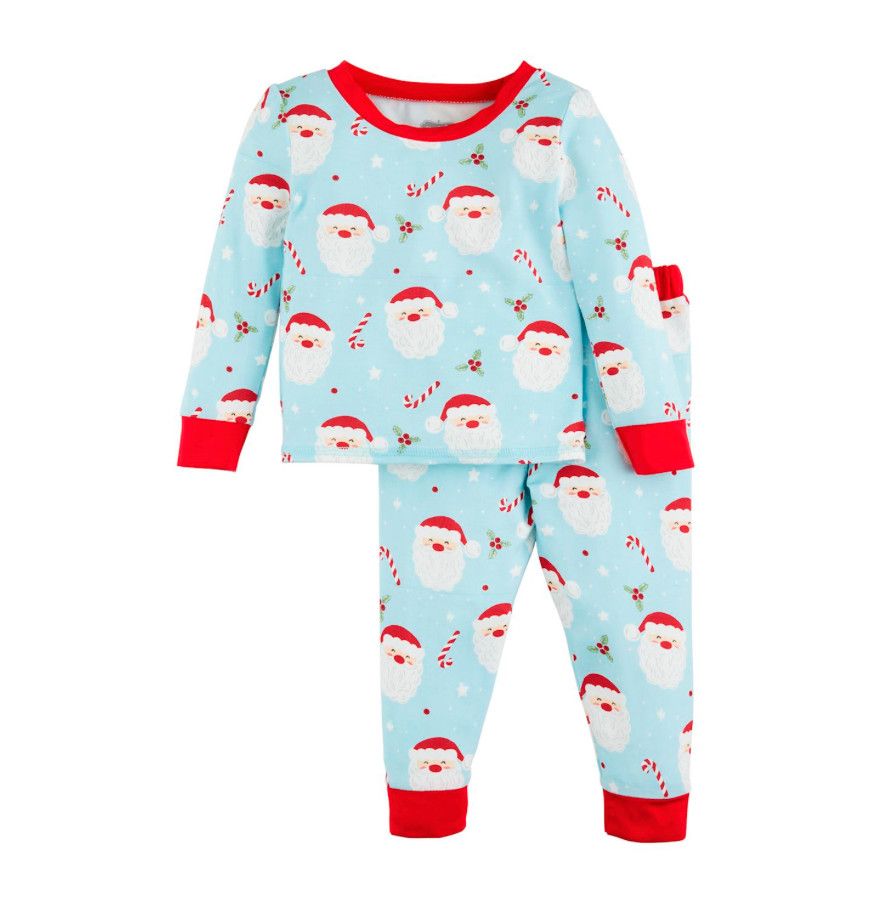Blue Santa Glow Pajamas, Size: 6-12