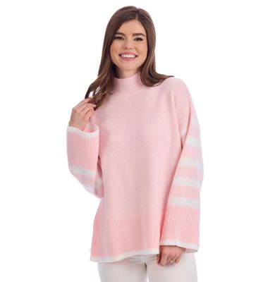 The Costner Pink Striped Sweater | One Size