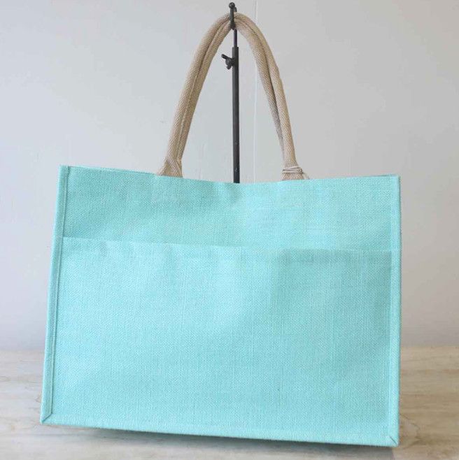 Jute Pocket Tote Mint