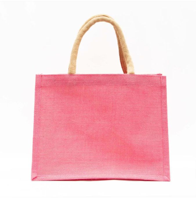 Jute Gift Tote Hot Pink