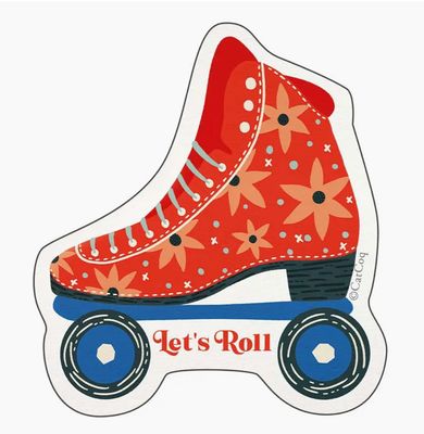 Red Rollerskates Sticker