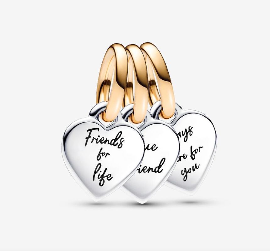 PANDORA™ Two-tone Splittable Friendship Triple Dangle Charm