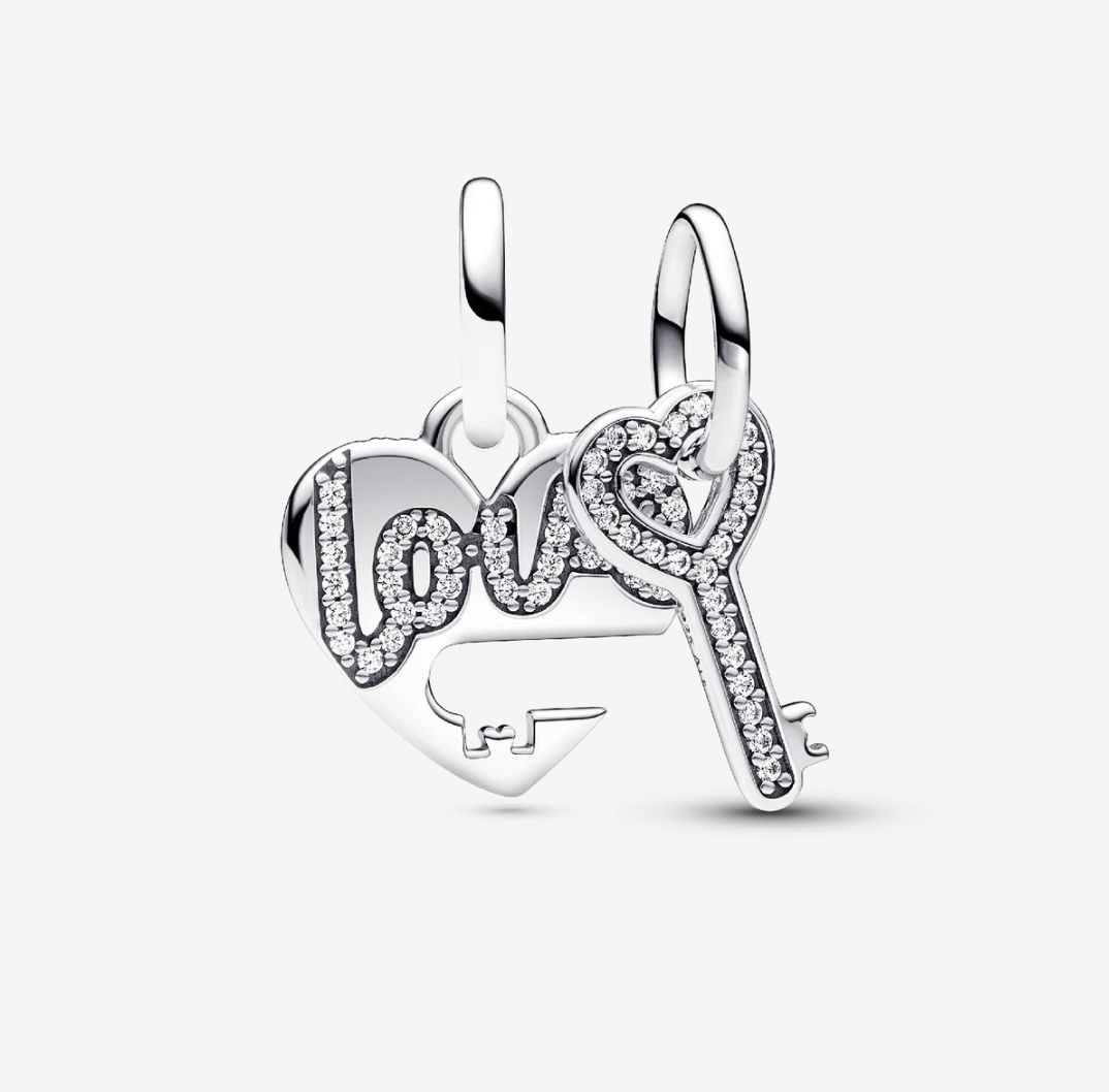 PANDORA™ Splittable Heart &amp; Key Dangle Charm