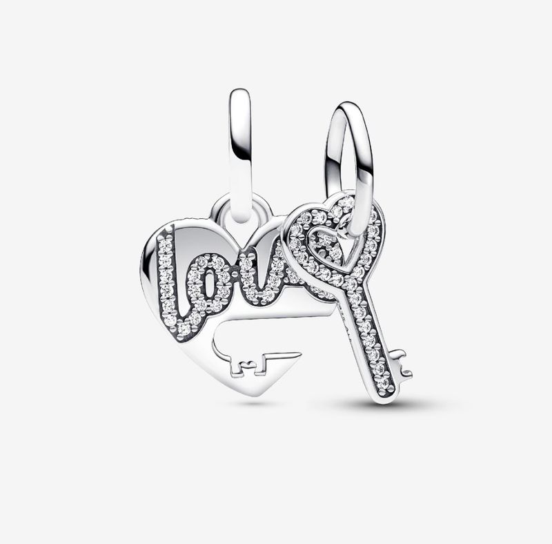 PANDORA™ Splittable Heart &amp; Key Dangle Charm