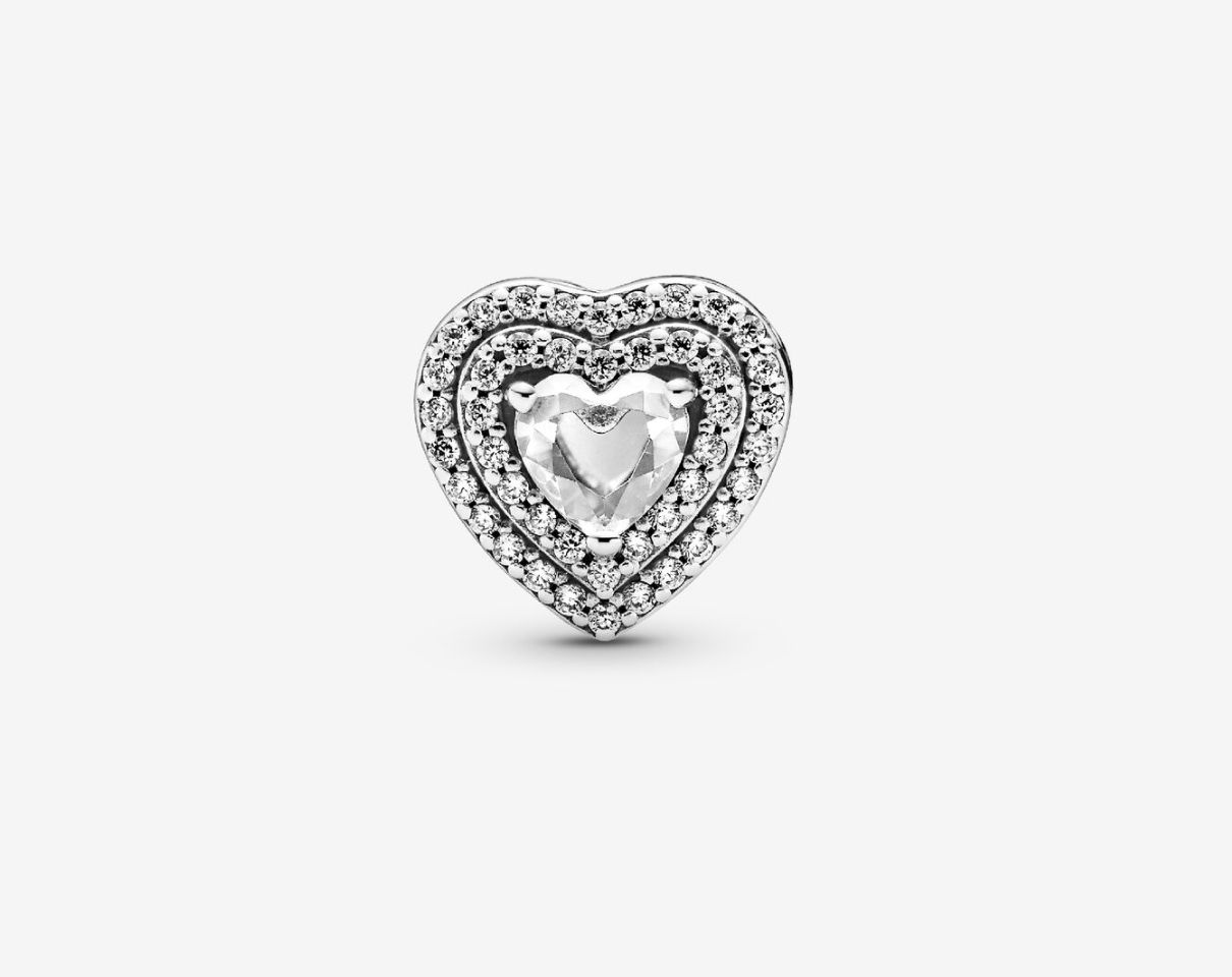 PANDORA™ Sparkling Leveled Hearts Charm