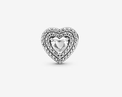 PANDORA™ Sparkling Leveled Hearts Charm